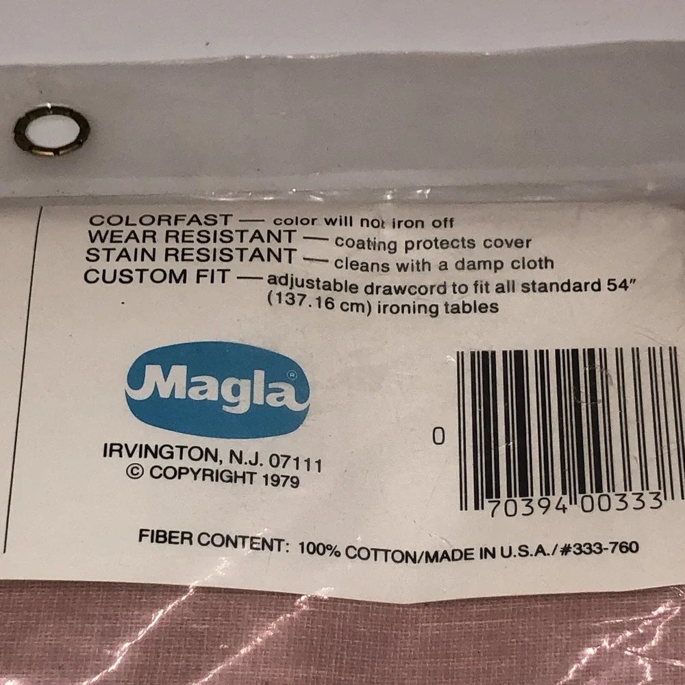 NEW Vintage Magla Ironing Board Cover Color Cote 1970s SEALED NOS Pink Mauve